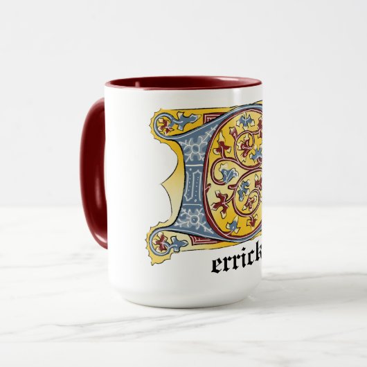 Verlichtingsbrief D-Mok (middeleeuws blauw en rood Mok (Voorkant links)