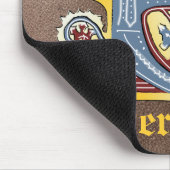 Verlichtingsbrief E (middeleeuws blauw en rood) Muismat (Hoek)