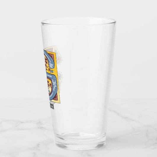 Verlichtingsbrief G (middeleeuwen blauw en rood) Glas (Links)