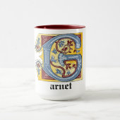 Verlichtingsbrief G (middeleeuwen blauw en rood) Mok (Midden)