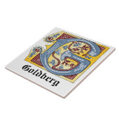 Verlichtingsbrief G (middeleeuwen blauw en rood) Tegeltje (Zijkant)