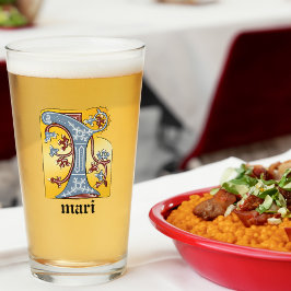 Verlichtingsbrief I (middeleeuws blauw en rood) Glas