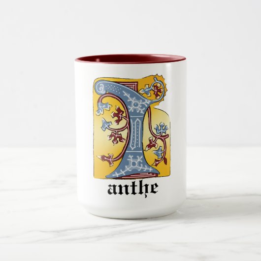 Verlichtingsbrief I (middeleeuws blauw en rood) Mok (Midden)