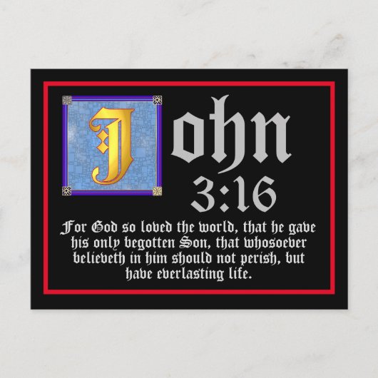 Verlichtingsbrief John 3 16 Paasbijbelprijsopgave Briefkaart (Voorkant)