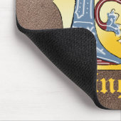 Verlichtingsbrief (K) voor middeleeuws blauw en ro Muismat (Hoek)