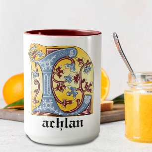 Verlichtingsbrief L (middeleeuws blauw en rood) Mok