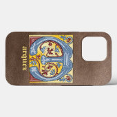 Verlichtingsbrief M (middeleeuws blauw en rood) Case-Mate iPhone Case (Achterkant (horizontaal))