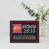 Verlichtingsbrief Matthew 28:19 Bijbelcitaat Briefkaart (Staand voorkant)