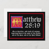 Verlichtingsbrief Matthew 28:19 Bijbelcitaat Briefkaart (Voorkant / Achterkant)