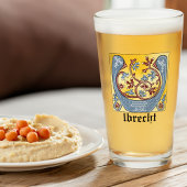 Verlichtingsbrief U (middeleeuws blauw en rood) Glas