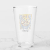 Verlichtingsbrief U (middeleeuws blauw en rood) Glas (Achterkant)