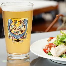 Verlichtingsbrief van middeleeuwen blauw en rood i glas