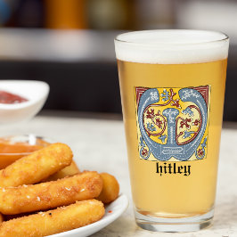 Verlichtingsbrief van middeleeuws blauw en rood ij glas