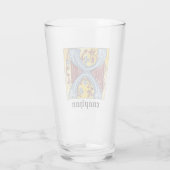 Verlichtingsbrief X (middeleeuws blauw en rood) Glas (Achterkant)