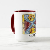 Verlichtingsbrief X (middeleeuws blauw en rood) Mok (Voorkant links)