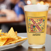 Verlichtingsbrief X monogram voor middeleeuwen Glas