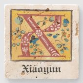 Verlichtingsbrief X monogram voor middeleeuwen Stenen Onderzetter (Voorkant)