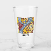 Verlichtingsbrief Y voor middeleeuwen blauw en roo Glas (Voorkant)