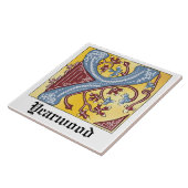 Verlichtingsbrief Y voor middeleeuwen blauw en roo Tegeltje (Zijkant)