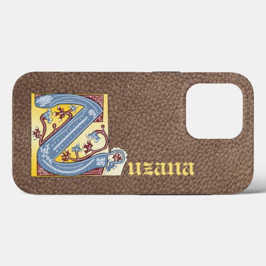 Verlichtingsbrief Z (middeleeuws blauw en rood) Case-Mate iPhone Case (Achterkant (horizontaal))