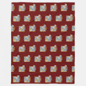 Verlichtingsbrief Z (middeleeuws blauw en rood) Fleece Deken (Voorkant)