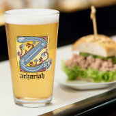 Verlichtingsbrief Z (middeleeuws blauw en rood) Glas