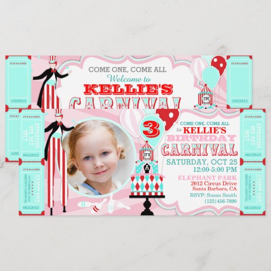 Verlichtingsdag met carnaval Tent Cake Birthday Kaart (Voorkant / Achterkant)