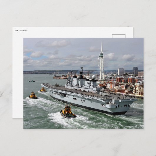 Verlichtingsdrager van HMS, , Nautisch Vliegtuig Briefkaart (Voorkant / Achterkant)