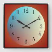 Verlichtingseffect maan/rood zwart >wandklok vierkante klok (Voorkant)