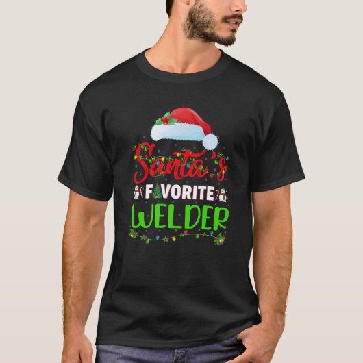 Verlichtingskerstman met favoriete kerstman t-shirt (Voorkant)