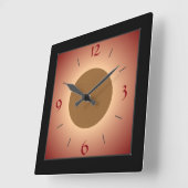 Verlichtingsklok rood/tan/gele wandklok (Hoek)