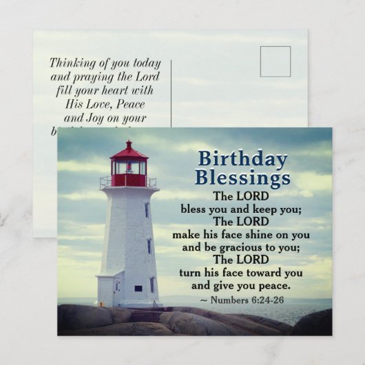Verlichtingsnummers 6:24-26 Vuurtoren Briefkaart (Voorkant / Achterkant)