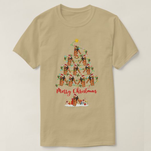 Verlichtingsprogramma's voor Santa Airedale Terrie T-shirt (Design voorkant)