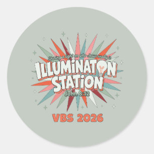 Verlichtingsstation VBS 2026 Johannes 8:12 Vakanti Ronde Sticker