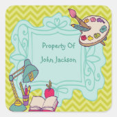 Verlichtingsstudie Gepersonaliseerde boekschotscho Vierkante Sticker (Voorkant)