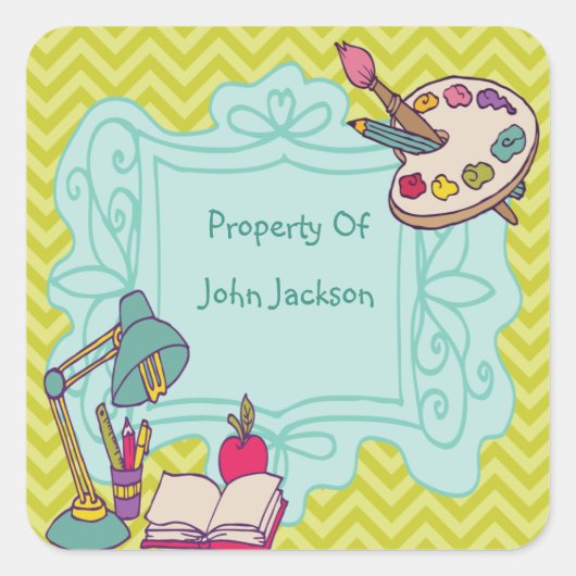 Verlichtingsstudie Gepersonaliseerde boekschotscho Vierkante Sticker (Voorkant)