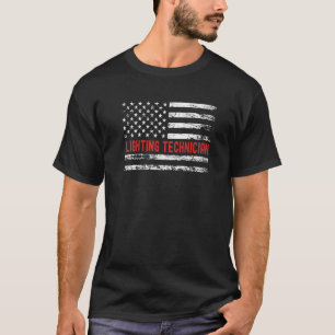 Verlichtingstechnicus VS Vlag Proces Retro Baan T-shirt