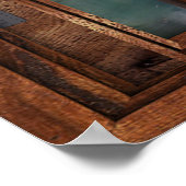 Verlichtingsvenster van Fake - Blauwe lagune Poster (Hoek)