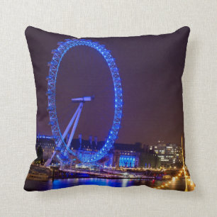 Verlichtingswiel London Eye 's nachts Kussen