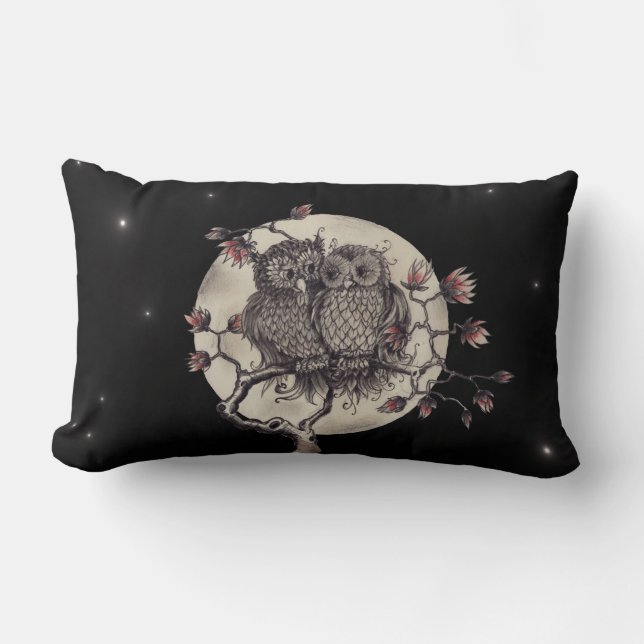 Verliebte Eulen - Owls In Love Kussen (Voorkant)