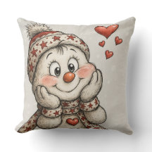 Verliebter Schneemann mit Herzen