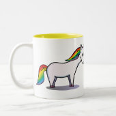 Verliebtes Einhorn und Nashorn Tweekleurige Koffiemok (Links)