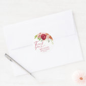 Verliefd bloem bruidsfeest bedankt ronde sticker (Envelop)