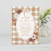 Verliefd Bloemen Baby shower Gingham Kaart (Staand voorkant)