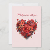 Verliefd | Bloemhart | Aangepaste tekst en naam Feestdagenkaart (Voorkant)