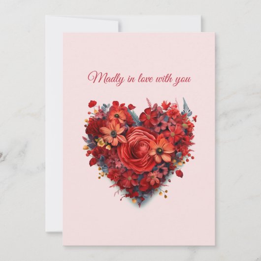 Verliefd | Bloemhart | Aangepaste tekst en naam Feestdagenkaart (Voorkant)