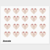 Verliefd Boho Roze Pompoen Bruiloftsborrel Hart Sticker (Vel)