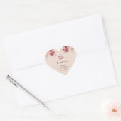 Verliefd Boho Roze Pompoen Bruiloftsborrel Hart Sticker (Envelop)