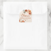 Verliefd Boho Terracotta Pompoen Bruiloft Feest Vierkante Sticker (Tas)