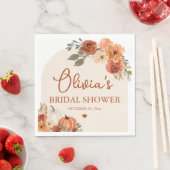 Verliefd Boho Terracotta Pompoen Bruiloftfeest Servet (Insitu)